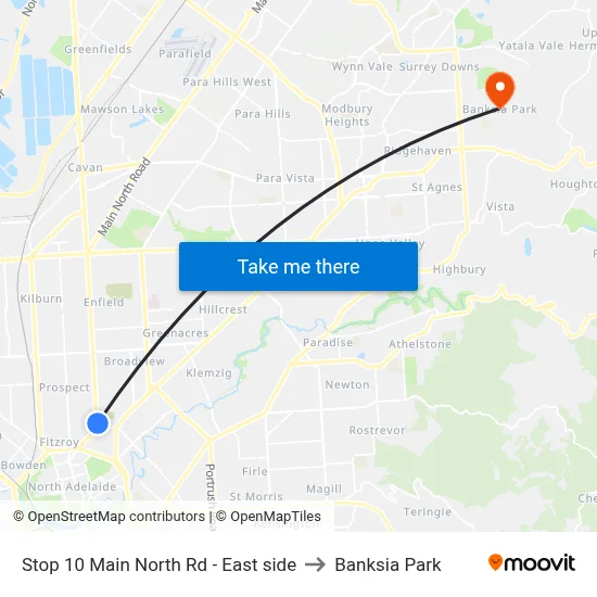 Stop 10 Main North Rd - East side to Banksia Park map