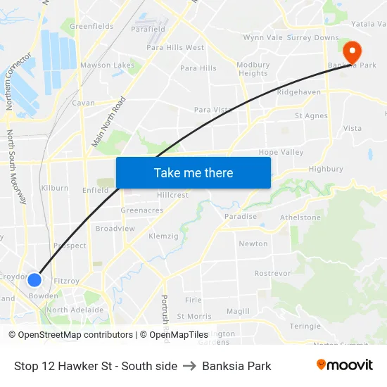 Stop 12 Hawker St - South side to Banksia Park map