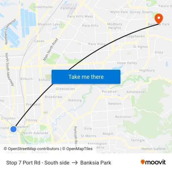 Stop 7 Port Rd - South side to Banksia Park map