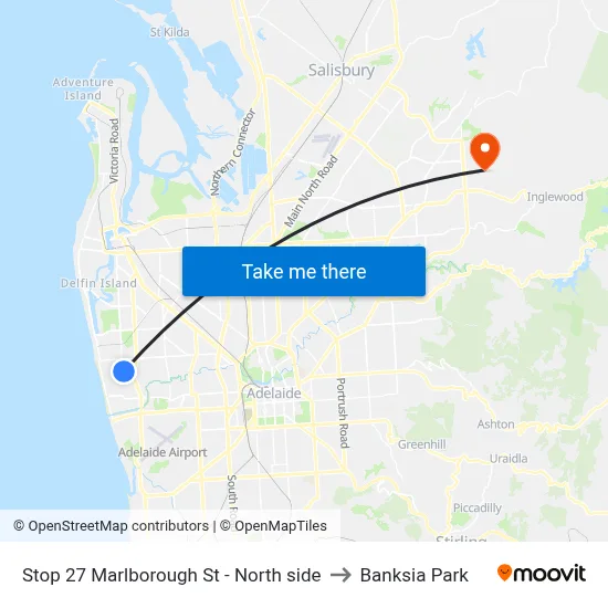 Stop 27 Marlborough St - North side to Banksia Park map