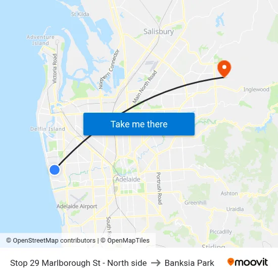 Stop 29 Marlborough St - North side to Banksia Park map