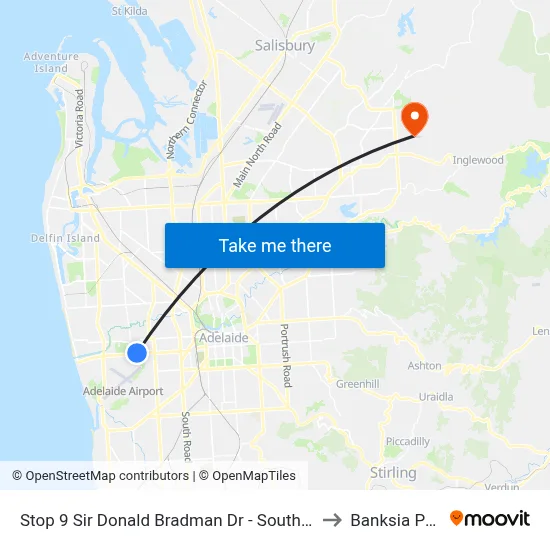 Stop 9 Sir Donald Bradman Dr - South side to Banksia Park map