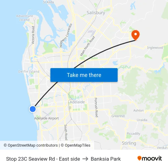 Stop 23C Seaview Rd - East side to Banksia Park map
