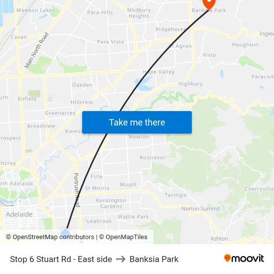 Stop 6 Stuart Rd - East side to Banksia Park map