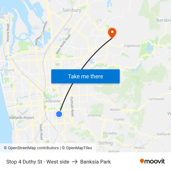 Stop 4 Duthy St - West side to Banksia Park map