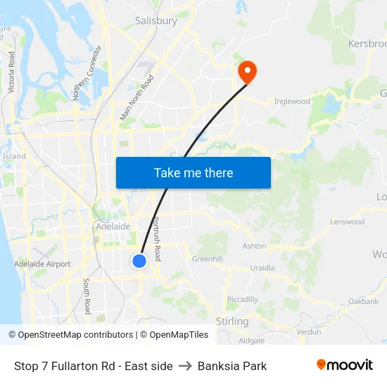 Stop 7 Fullarton Rd - East side to Banksia Park map