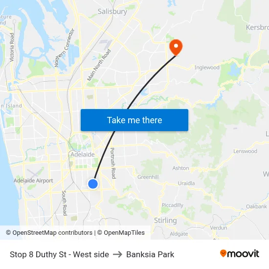 Stop 8 Duthy St - West side to Banksia Park map