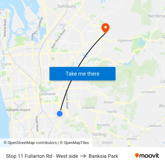 Stop 11 Fullarton Rd - West side to Banksia Park map