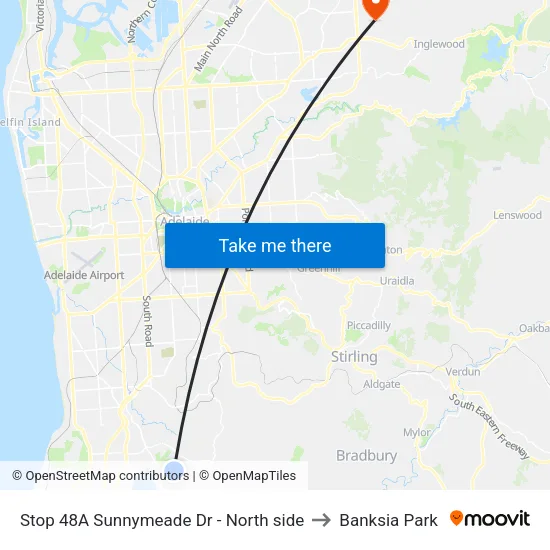 Stop 48A Sunnymeade Dr - North side to Banksia Park map