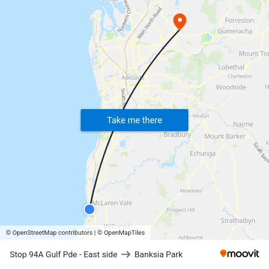 Stop 94A Gulf Pde - East side to Banksia Park map