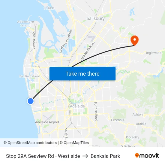 Stop 29A Seaview Rd - West side to Banksia Park map