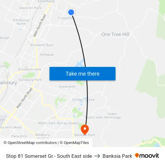 Stop 81 Somerset Gr - South East side to Banksia Park map