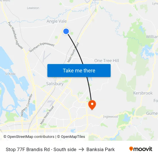 Stop 77F Brandis Rd - South side to Banksia Park map