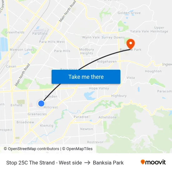 Stop 25C The Strand - West side to Banksia Park map