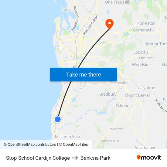 Stop School Cardijn College to Banksia Park map