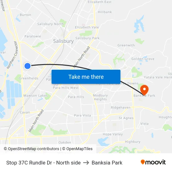 Stop 37C Rundle Dr - North side to Banksia Park map