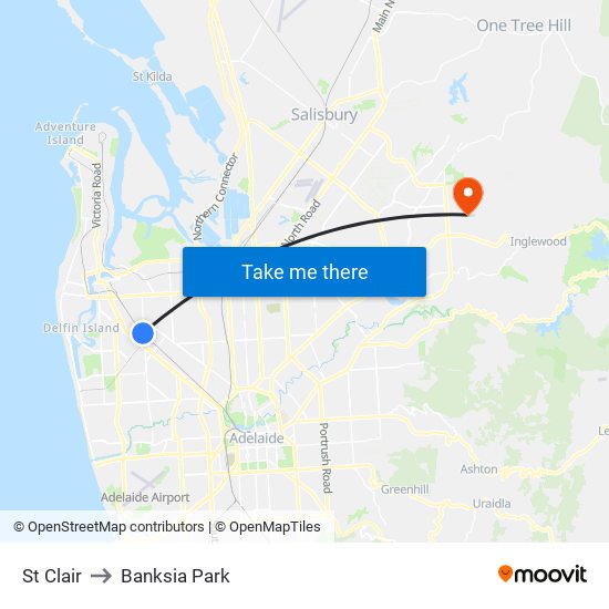 St Clair to Banksia Park map