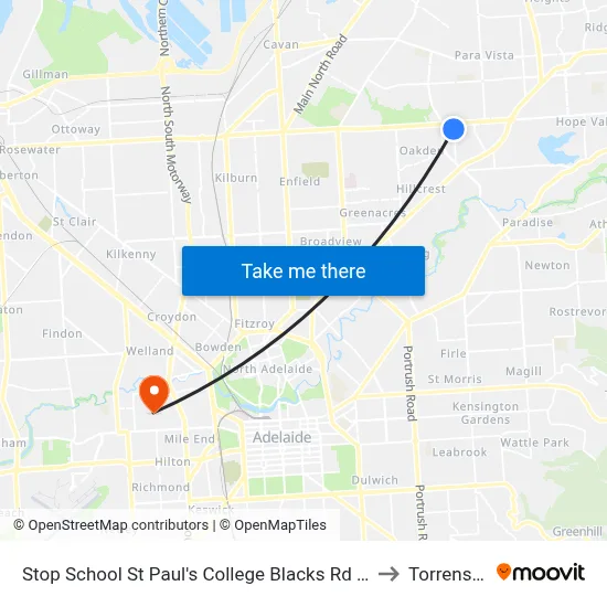 Stop School St Paul's College Blacks Rd - East side to Torrensville map