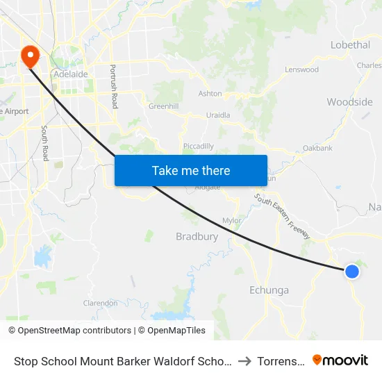 Stop School Mount Barker Waldorf School Sims Rd to Torrensville map
