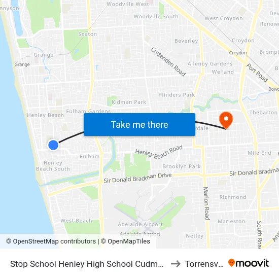 Stop School Henley High School Cudmore Tce to Torrensville map