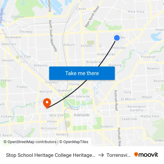 Stop School Heritage College Heritage Ct to Torrensville map
