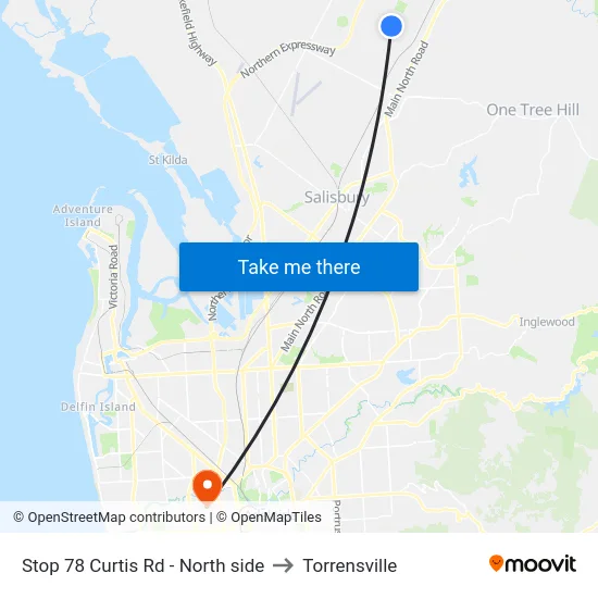 Stop 78 Curtis Rd - North side to Torrensville map