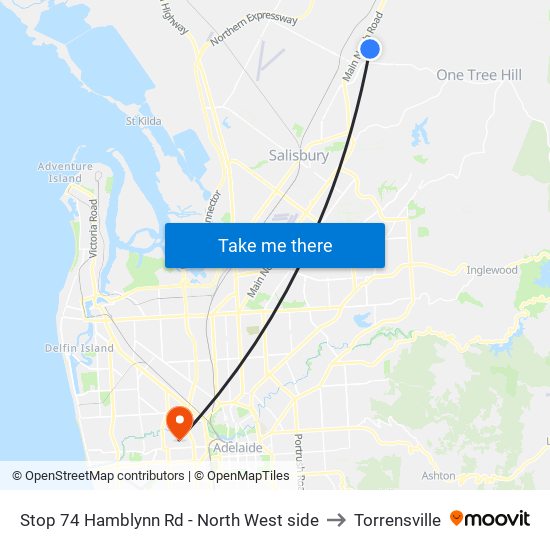 Stop 74 Hamblynn Rd - North West side to Torrensville map