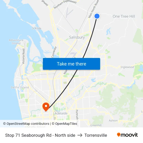 Stop 71 Seaborough Rd - North side to Torrensville map