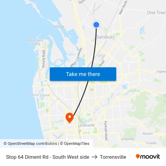 Stop 64 Diment Rd - South West side to Torrensville map