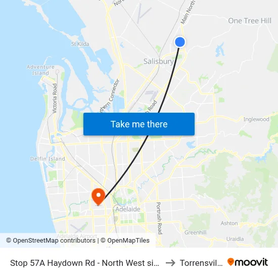 Stop 57A Haydown Rd - North West side to Torrensville map