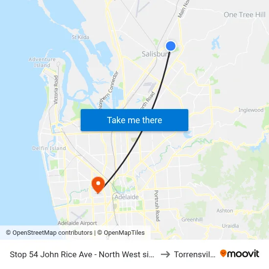 Stop 54 John Rice Ave - North West side to Torrensville map