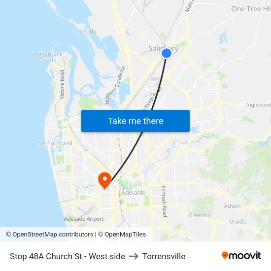 Stop 48A Church St - West side to Torrensville map