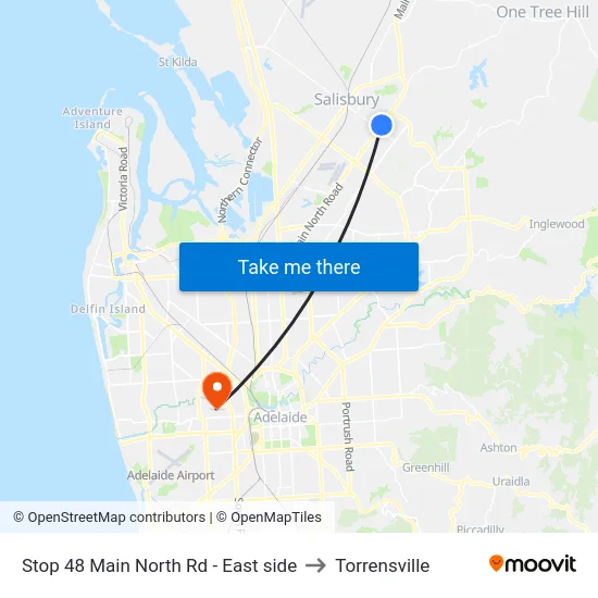 Stop 48 Main North Rd - East side to Torrensville map