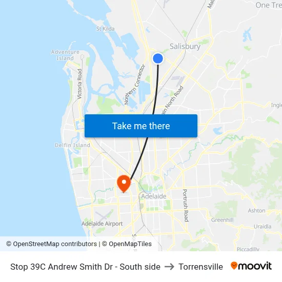 Stop 39C Andrew Smith Dr - South side to Torrensville map