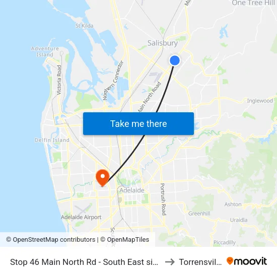 Stop 46 Main North Rd - South East side to Torrensville map