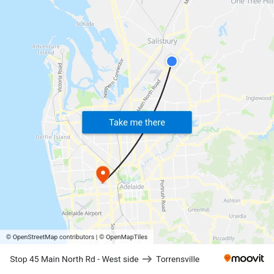 Stop 45 Main North Rd - West side to Torrensville map