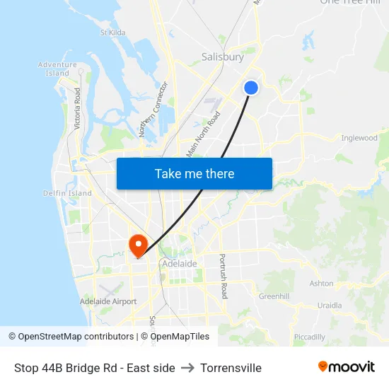 Stop 44B Bridge Rd - East side to Torrensville map