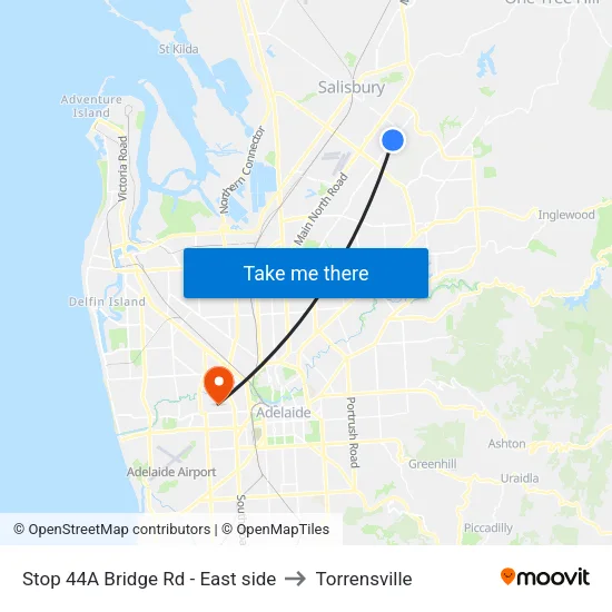 Stop 44A Bridge Rd - East side to Torrensville map