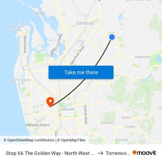 Stop 66 The Golden Way - North West side to Torrensville map