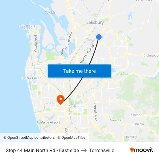Stop 44 Main North Rd - East side to Torrensville map