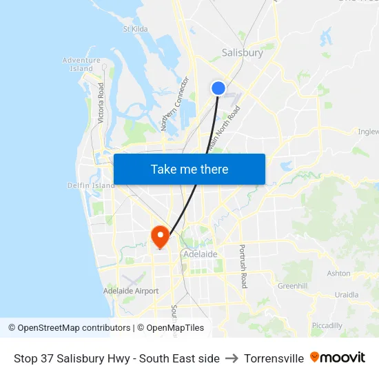 Stop 37 Salisbury Hwy - South East side to Torrensville map