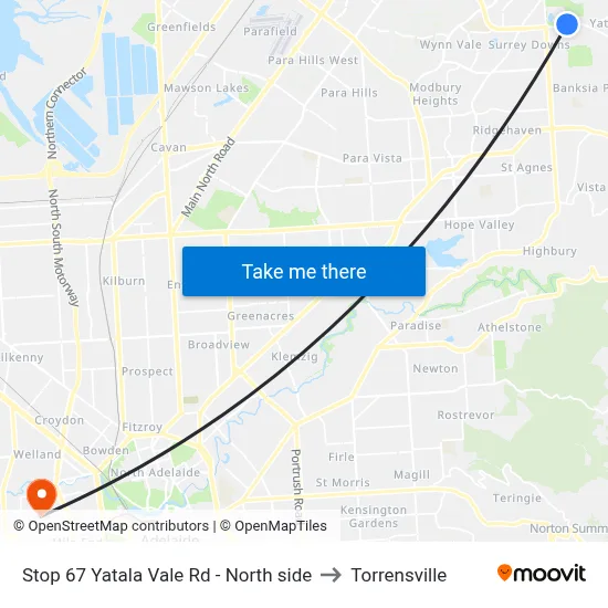 Stop 67 Yatala Vale Rd - North side to Torrensville map