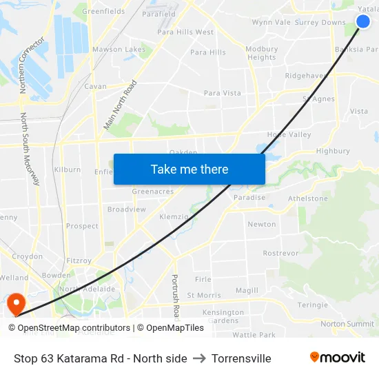 Stop 63 Katarama Rd - North side to Torrensville map