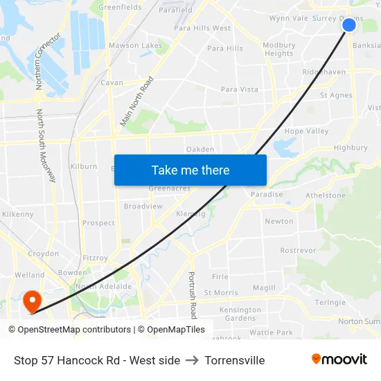 Stop 57 Hancock Rd - West side to Torrensville map