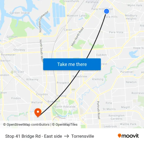 Stop 41 Bridge Rd - East side to Torrensville map