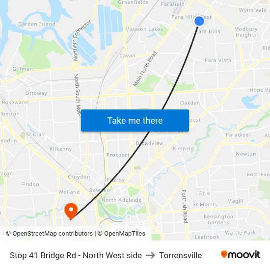 Stop 41 Bridge Rd - North West side to Torrensville map