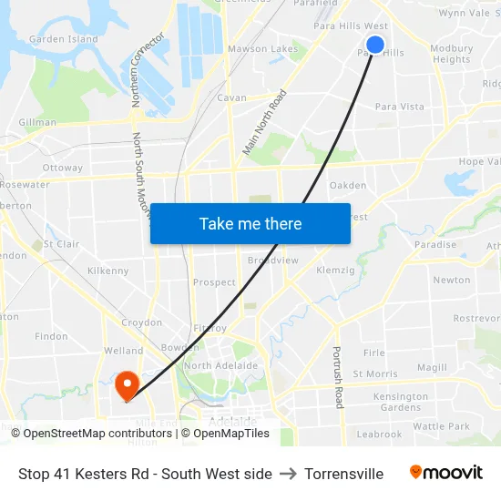 Stop 41 Kesters Rd - South West side to Torrensville map