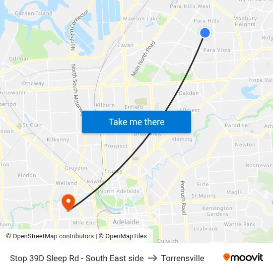 Stop 39D Sleep Rd - South East side to Torrensville map
