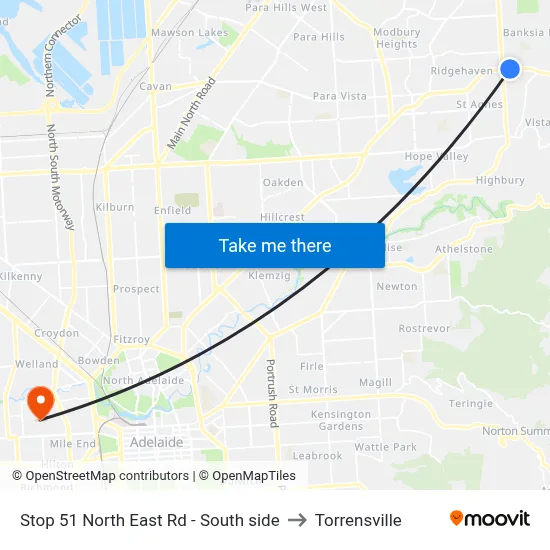 Stop 51 North East Rd - South side to Torrensville map