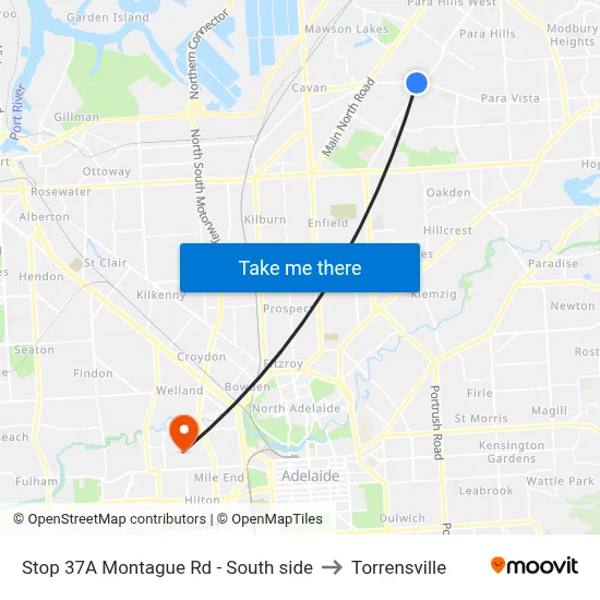Stop 37A Montague Rd - South side to Torrensville map